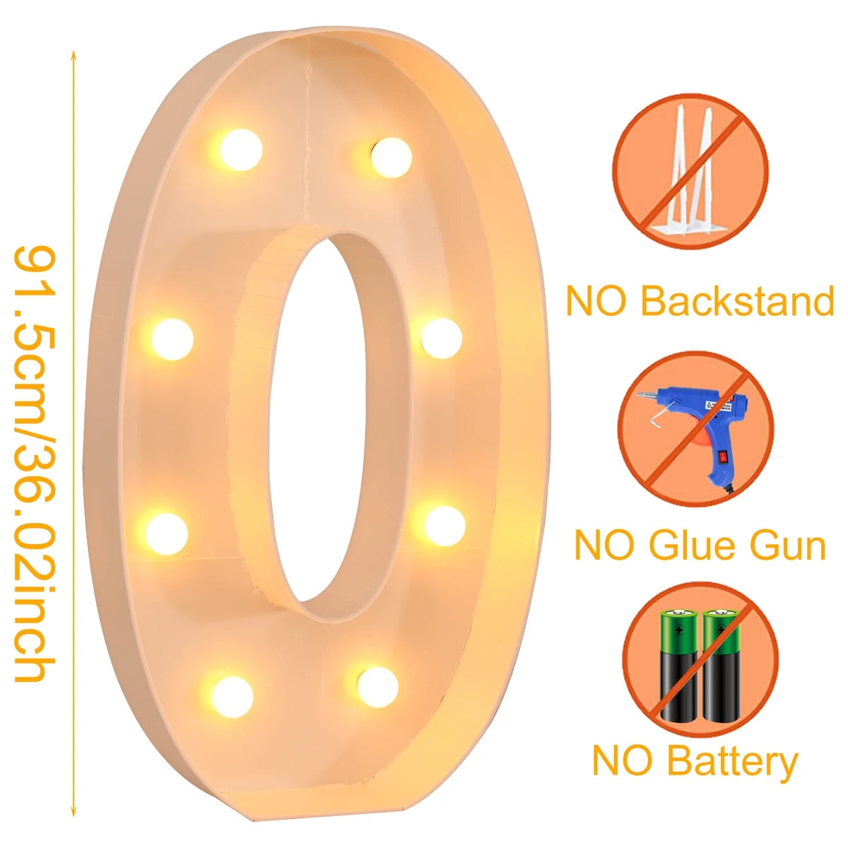 91.5CM Giant LED Letter Light Box – DIY Name Balloon Frame for Party Décor