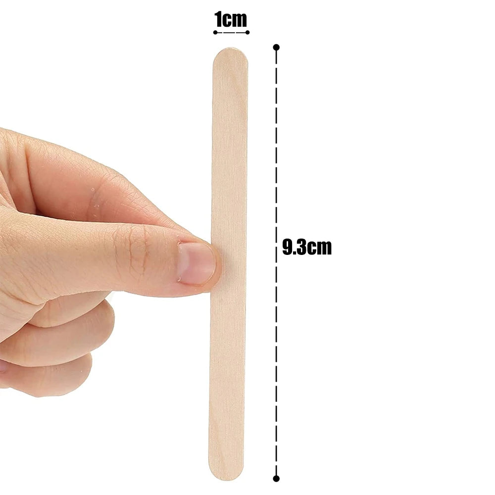 Wooden Ice Cream Sticks 50PCS – Popsicle, Lolly, Dessert & DIY Craft Tools