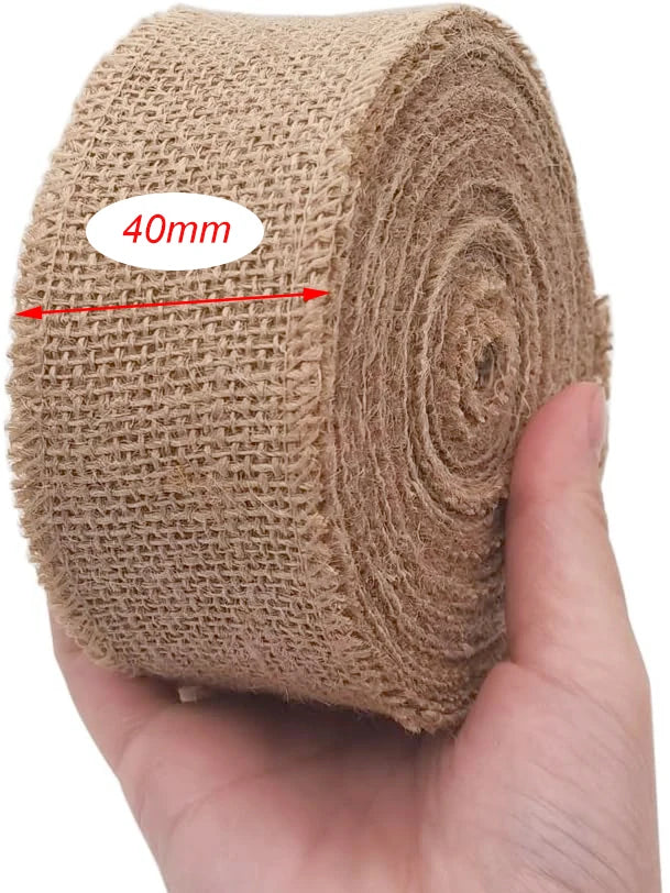 Jute Ribbon Roll – Rustic Burlap Fabric for DIY Crafts, Party Decorations & Gift Packaging