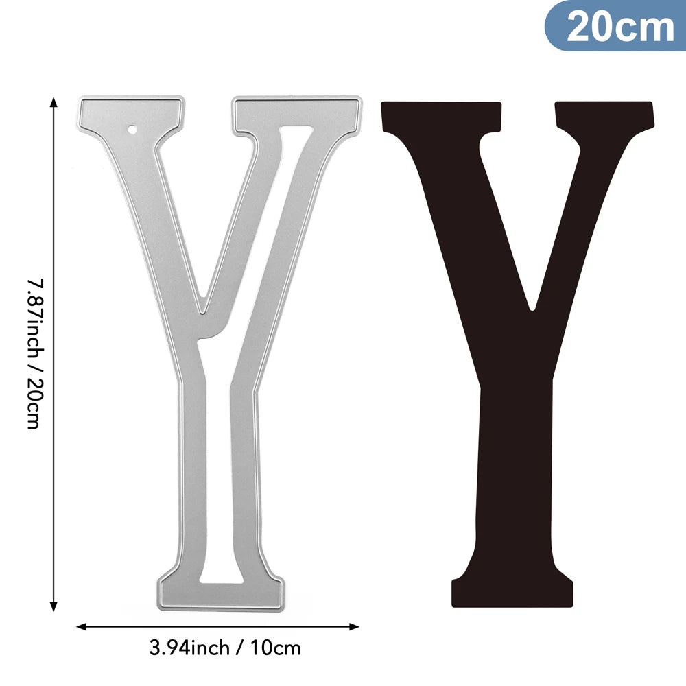 20cm A–Z Metal Letter Cutting Dies – 26 Capital Alphabets for DIY Crafts