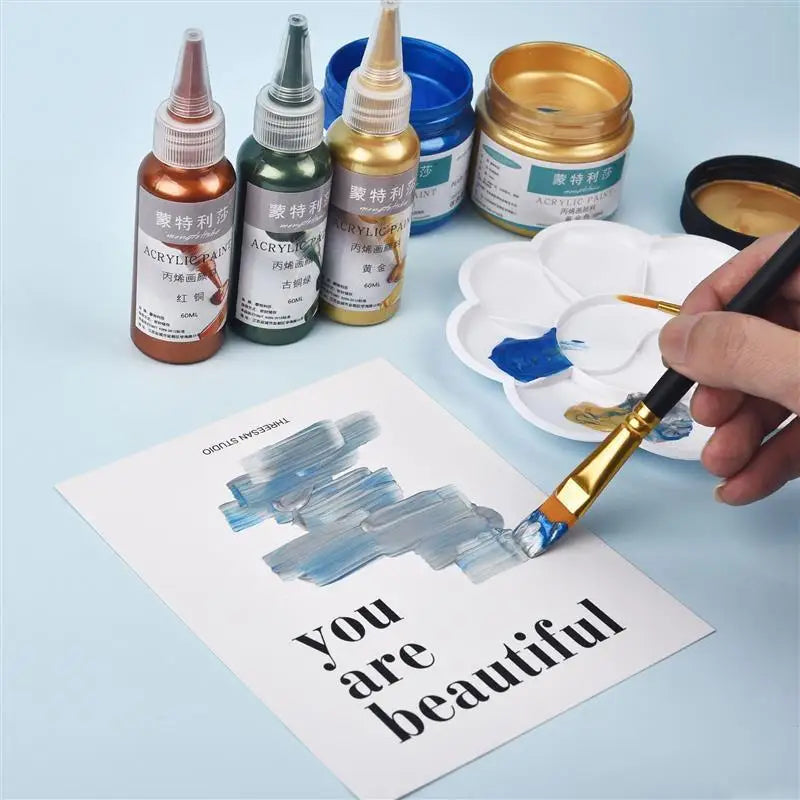 60ml Waterproof Metallic Pigment – Acrylic Paint for DIY Resin, Graffiti & Craft Decoration