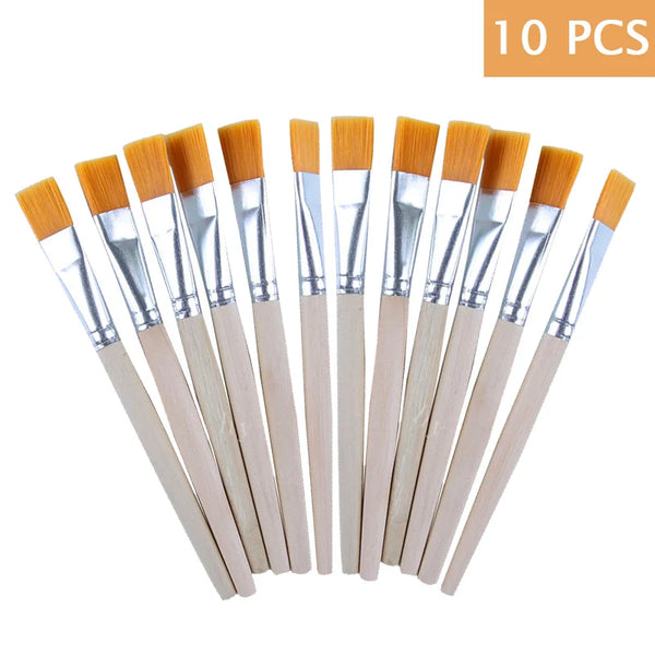 Wooden Handle Art Brush Set – Professional Paint Brushes for Acrylic, Watercolor & Oil Painting