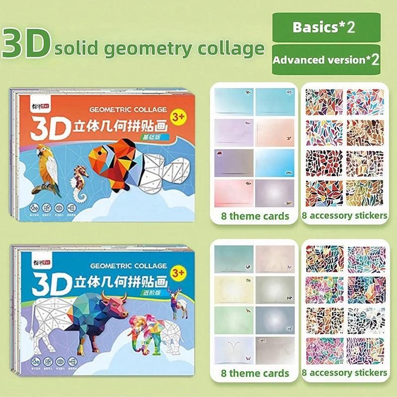 3D Animal Jigsaw Puzzle Stickers – DIY Creative Collage Art Set