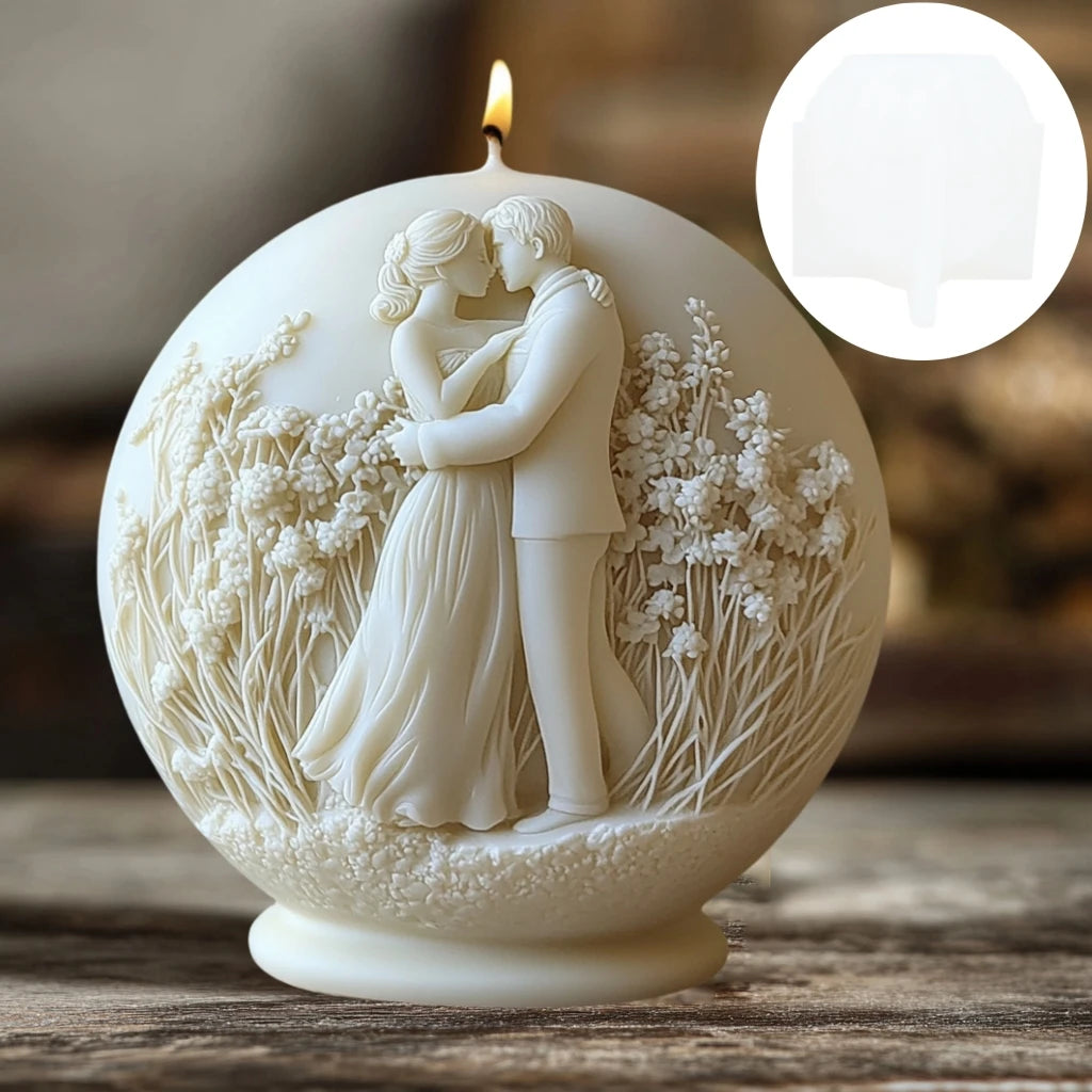 Couple Embossed Spherical Candle Mold