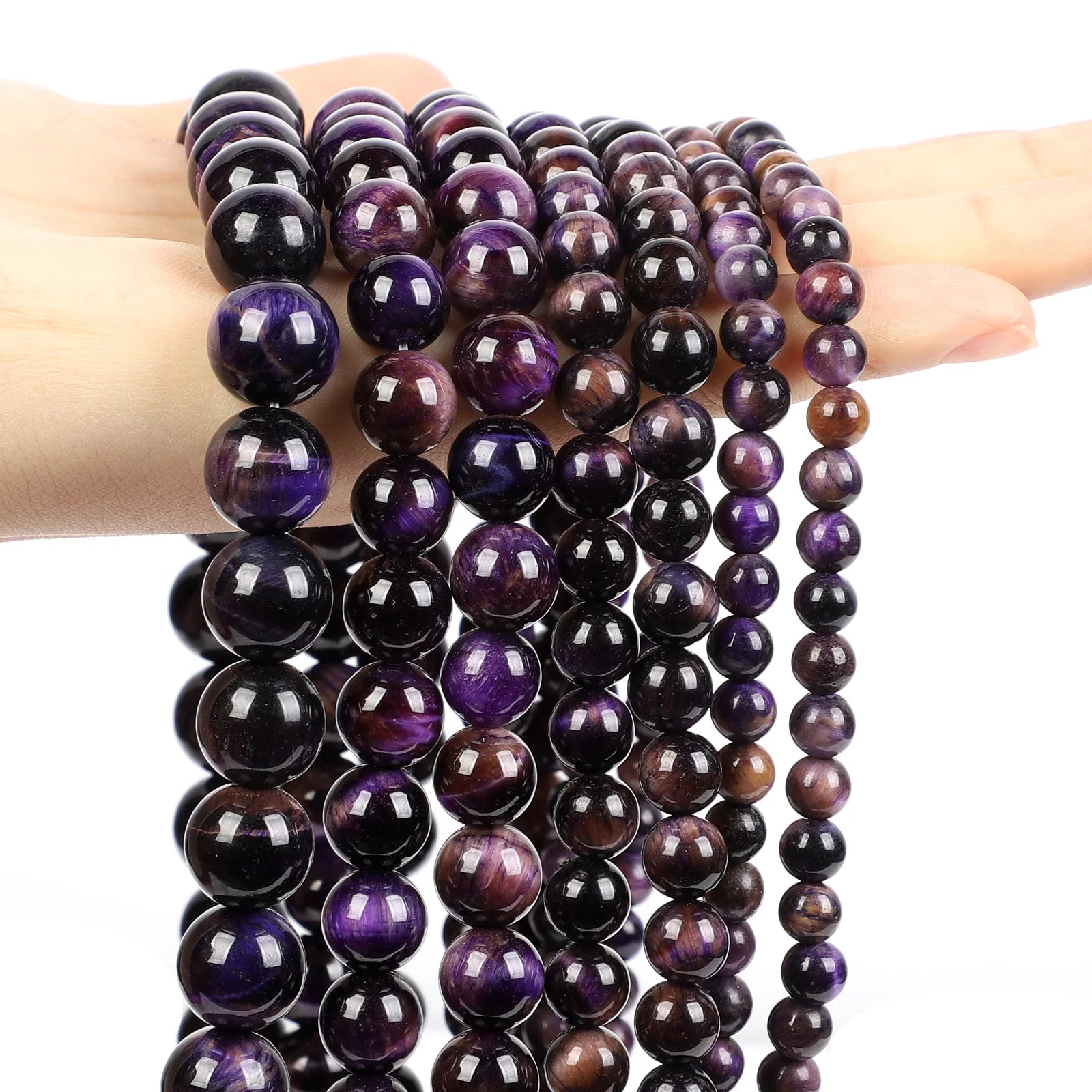 Purple Natural Stone Beads – Amethyst, Agate & Tourmaline for DIY Jewelry