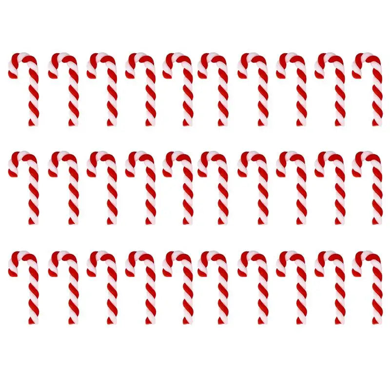 Kawaii Resin Candy Cane Cabochons – Christmas Flatback Craft Decorations (15/30/60/90PCS)
