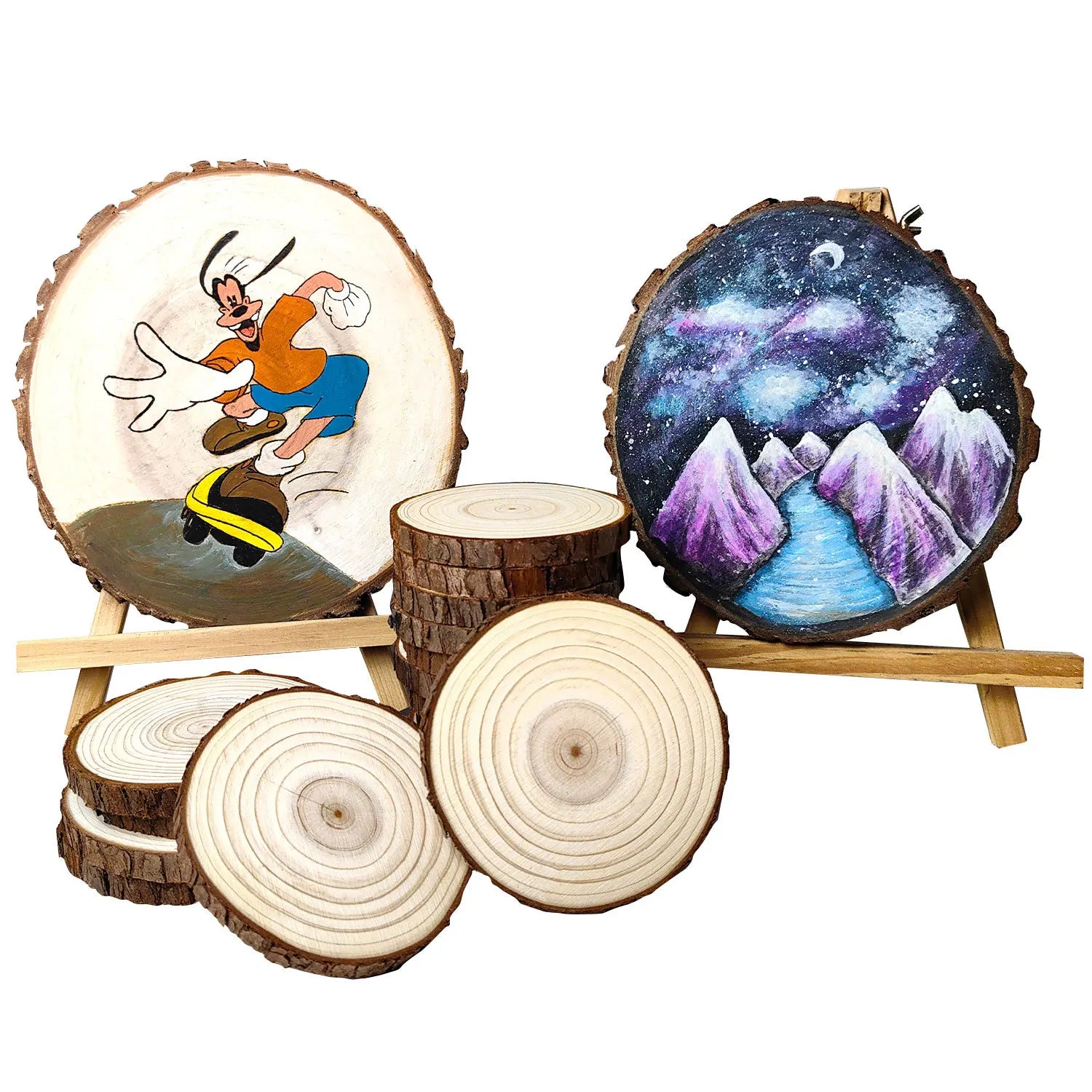 DIY Pine Wood Log Chips – Natural Round Wood Slices for Crafts