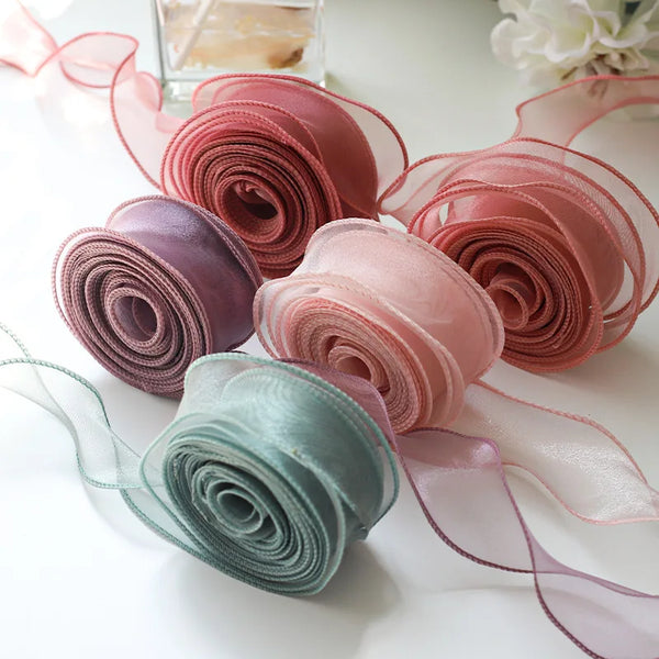 Chiffon Silk Ribbon Roll – Organza Satin (10 Yards, for Crafts & Decoration)