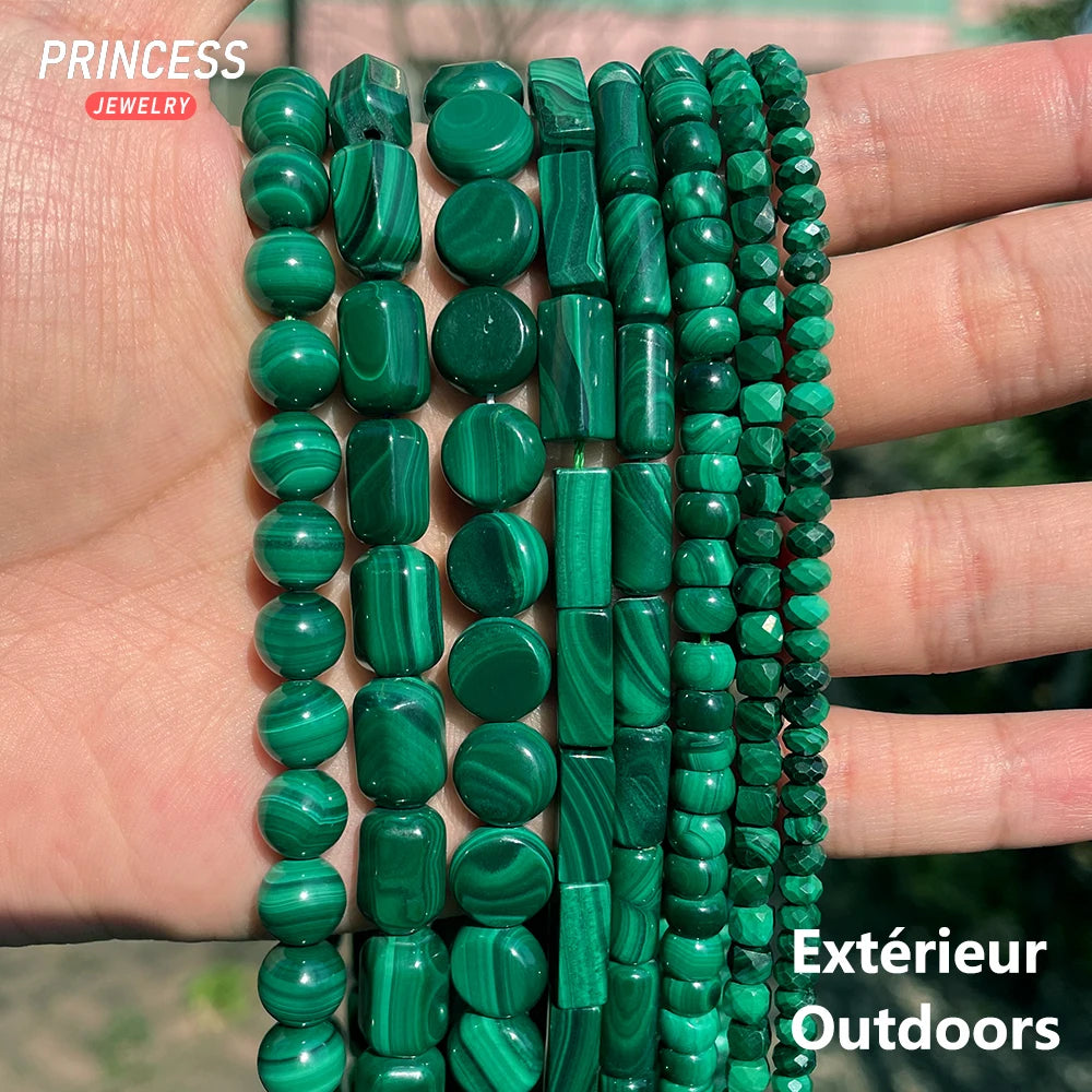 Natural Malachite Beads – Rice & Tubular Loose Beads for DIY Jewelry