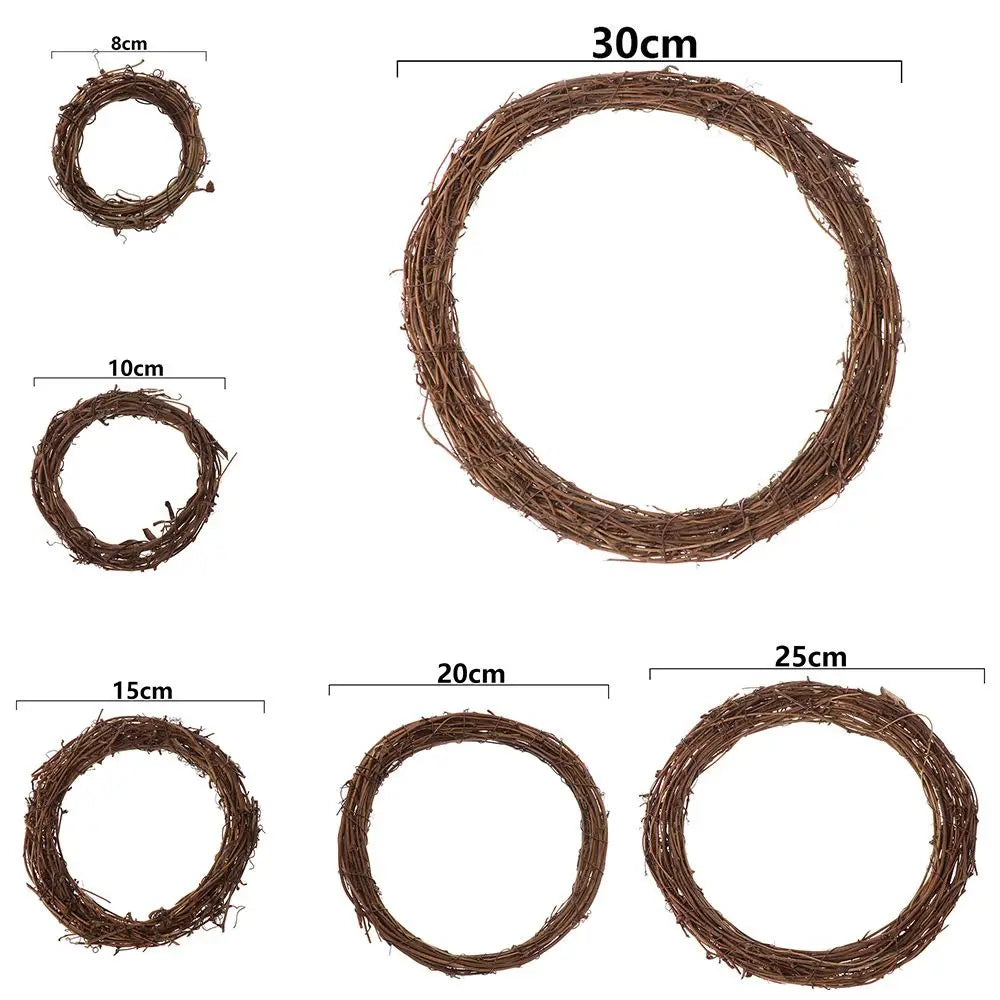 Christmas Wicker Vine Wreath – Artificial Rattan Garland Ring (8–30CM)