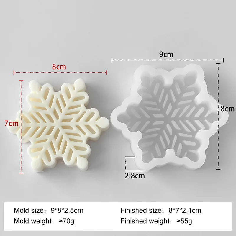 ❄️ Christmas Snowflake Pillar Candle Silicone Mold – DIY Candle, Soap & Chocolate Craft Mould