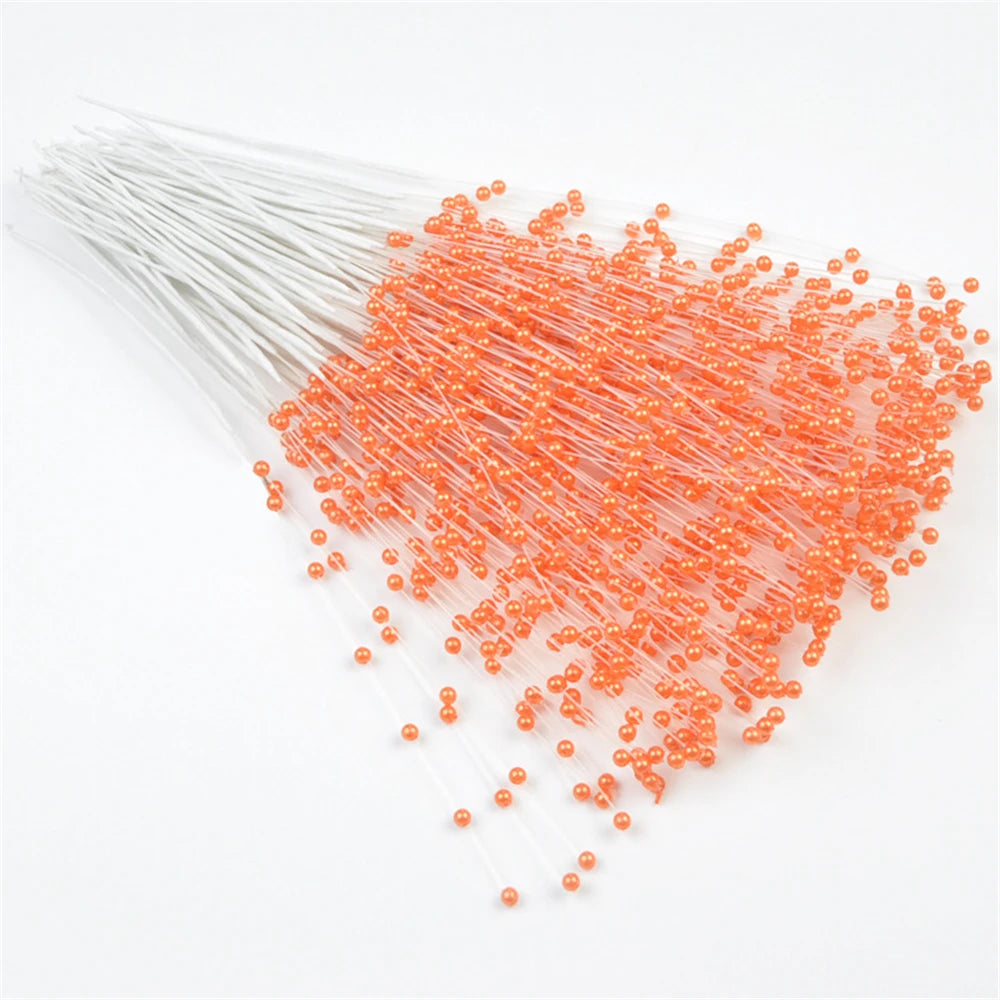 Pearl Bead Sticks – 10PCS Handmade Flower Stems for Bridal Bouquets & Wedding Décor