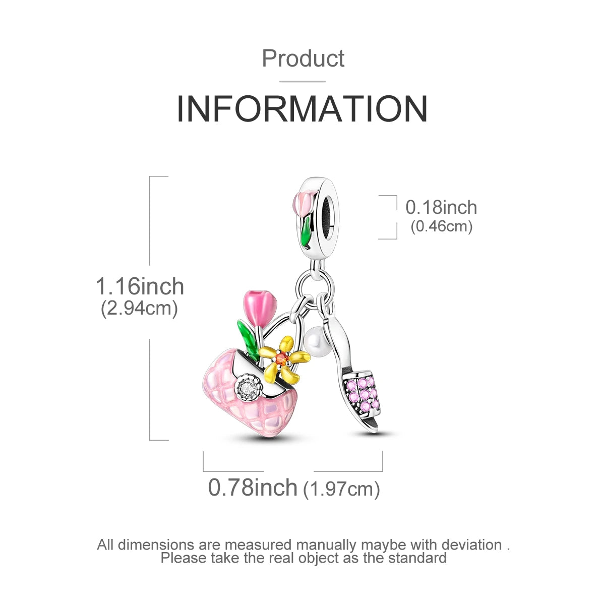 925 Sterling Silver Pink Ballet Girl Pendant – DIY Jewelry Charm for Bracelet & Necklace