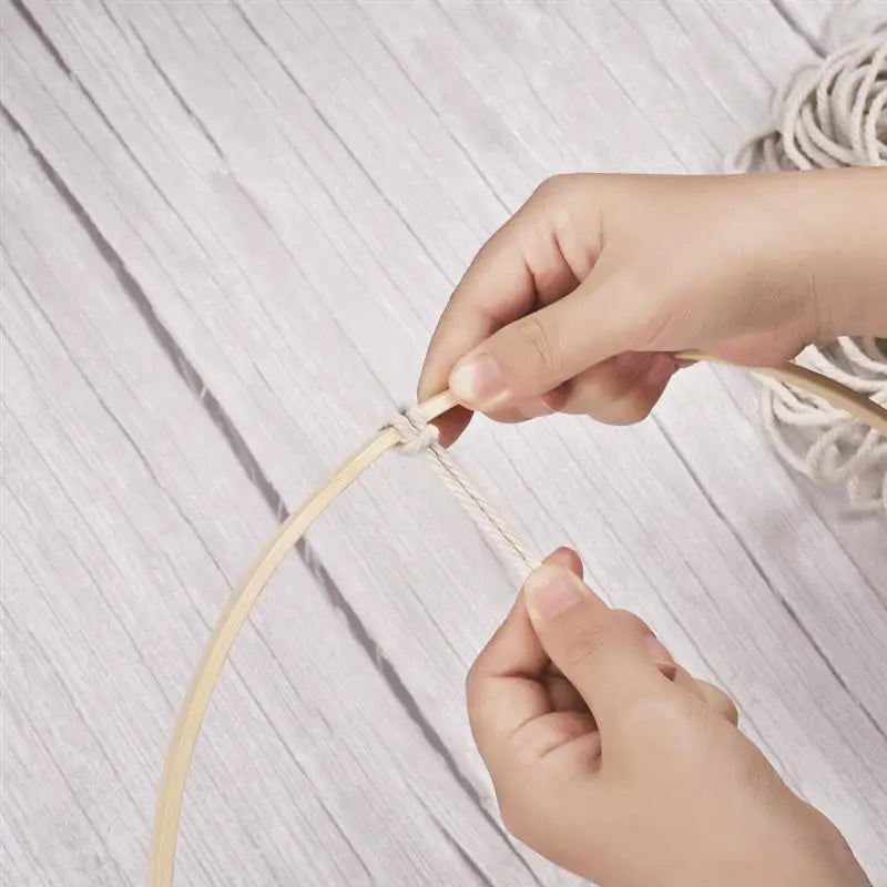 Wooden Bamboo Circle Hoop – Macrame & Floral DIY Ring for Wreaths & Dream Catchers