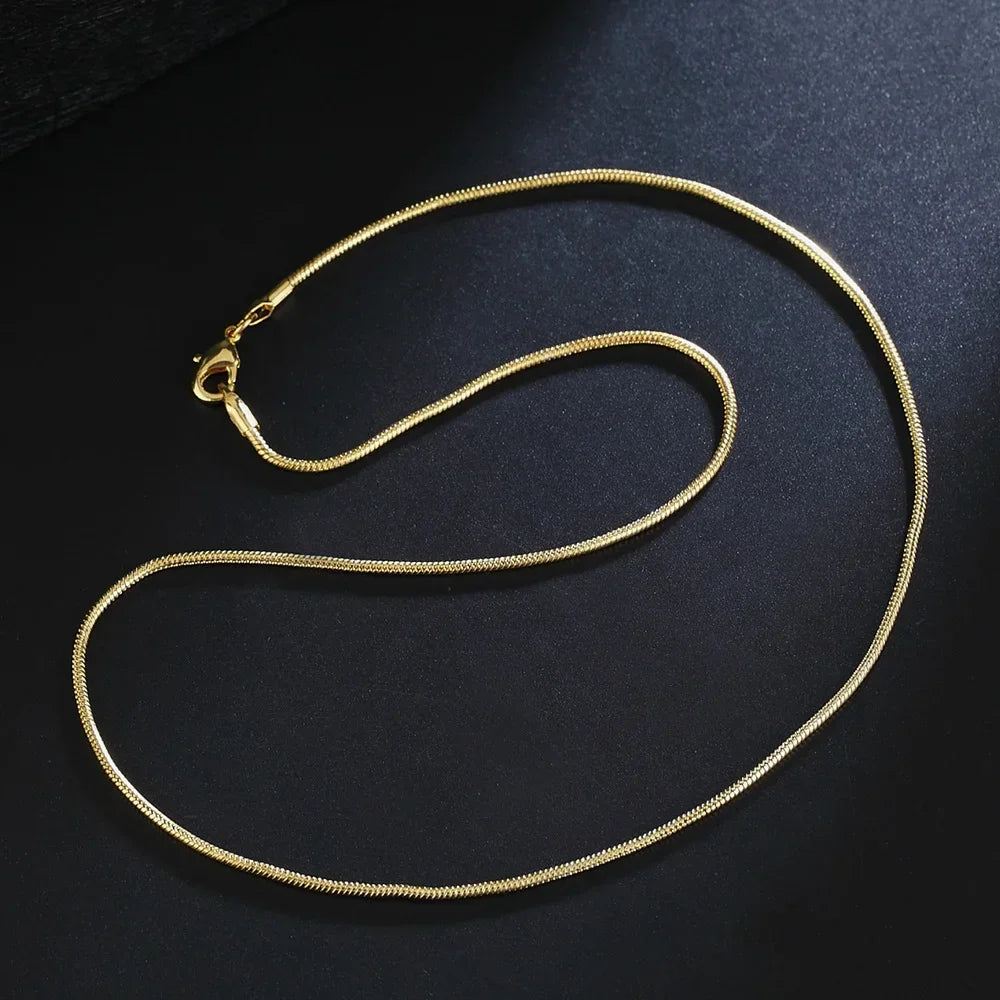 18K Gold 2mm Snake Chain Necklace