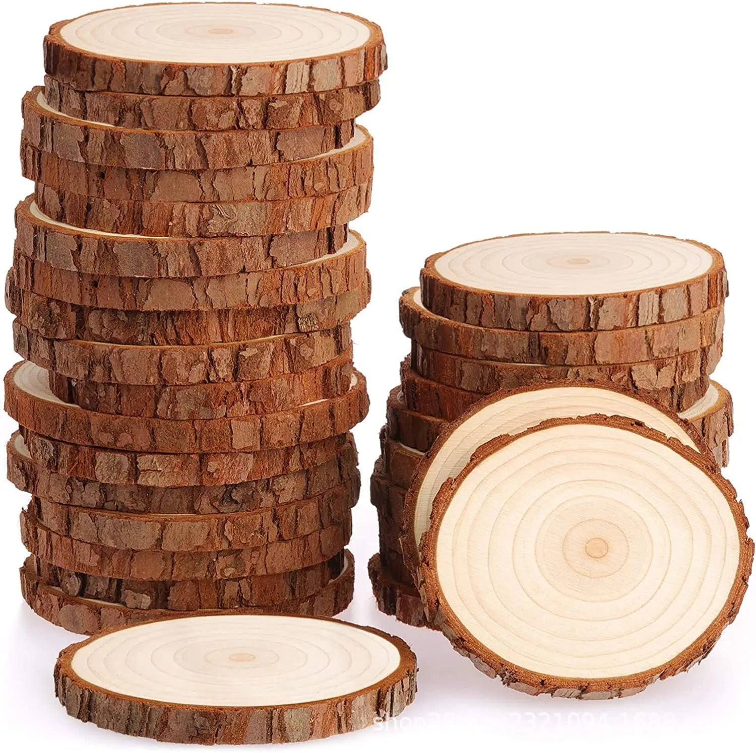 DIY Pine Wood Log Chips – Natural Round Wood Slices for Crafts