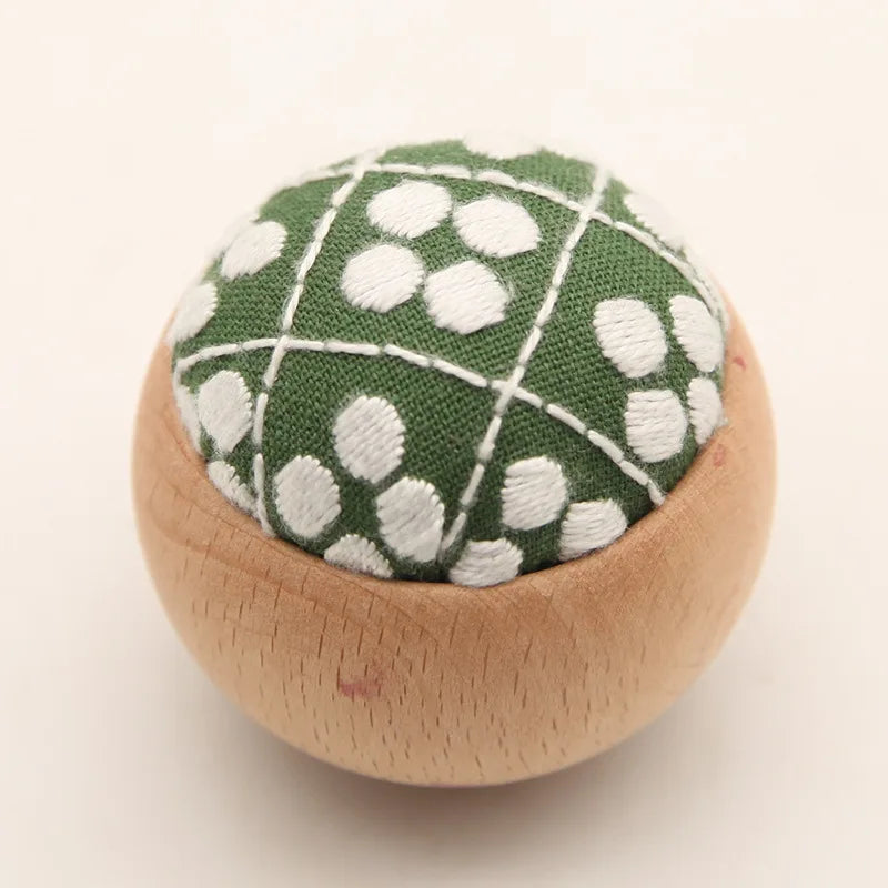 DIY Sashiko Pin Cushion with Wooden Base