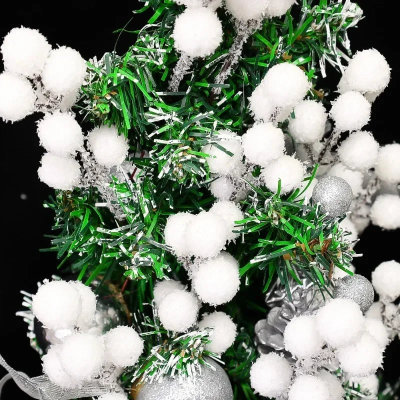 Snow-Tipped White Berry Branches – Artificial Christmas Stems for Wreaths & Décor (5/50PCS)