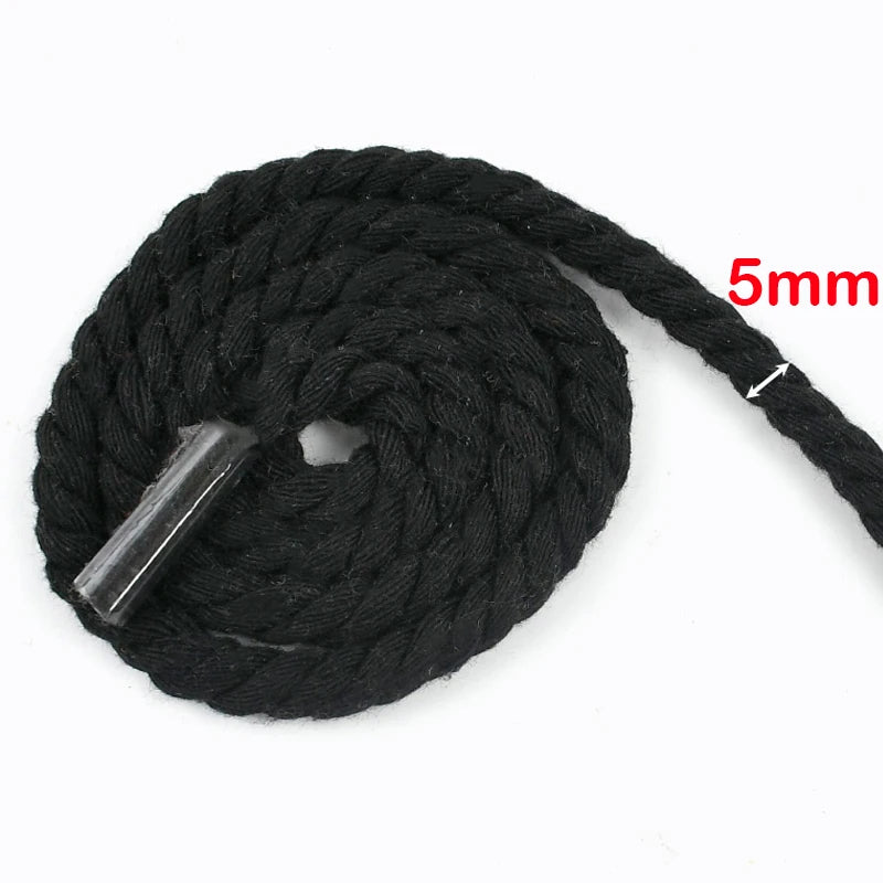 Black Macrame Cord – 2–10M Twisted Cotton Rope (5–20mm) for DIY Crafts & Home Décor