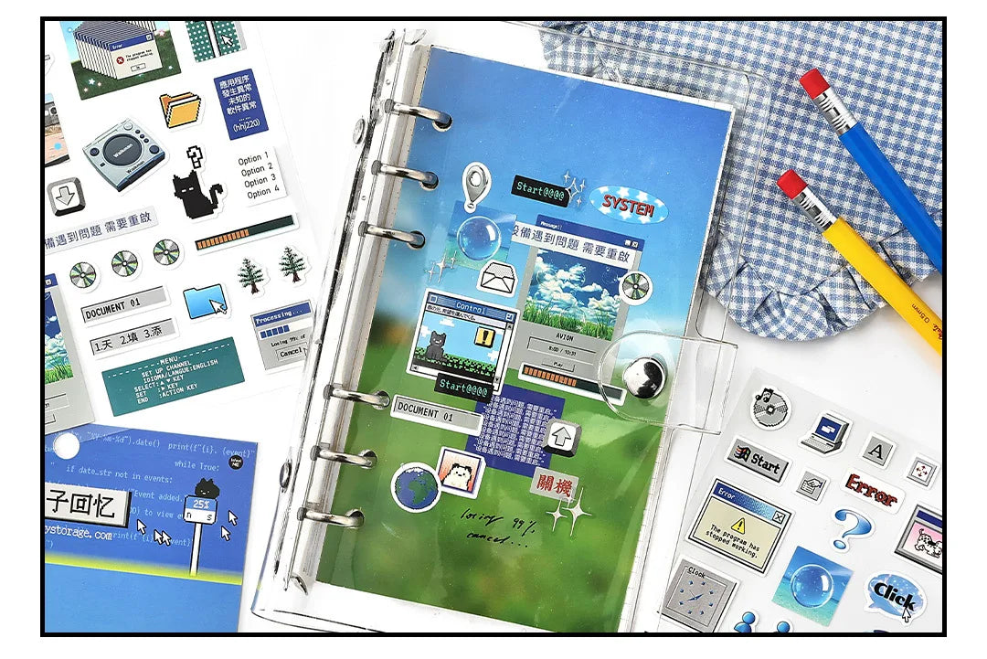 Retro Japanese Cartoon Stickers – 2-Sheet Lucky Clover Anime Kawaii Set