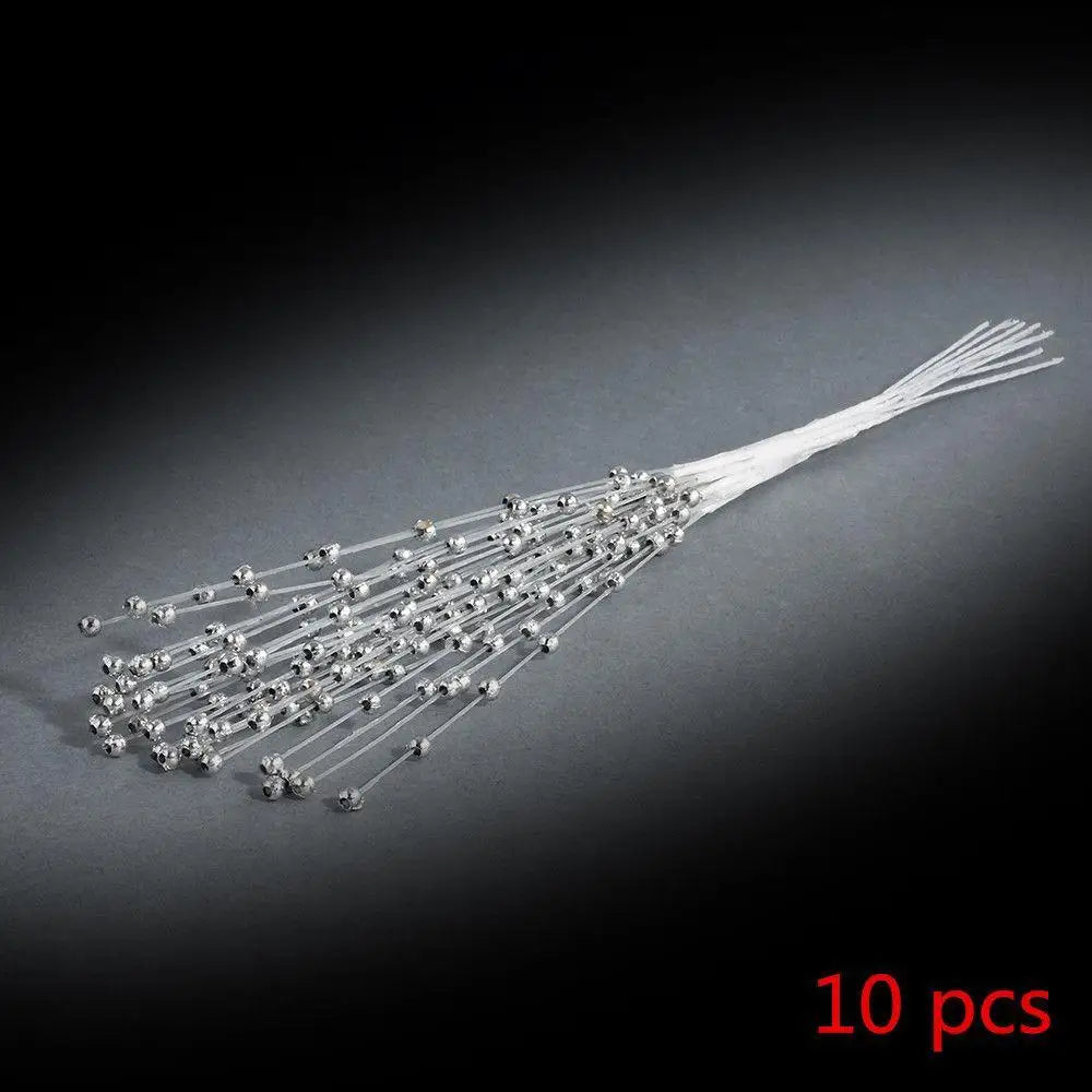 Pearl Bead Sticks – 10PCS Handmade Flower Stems for Bridal Bouquets & Wedding Décor
