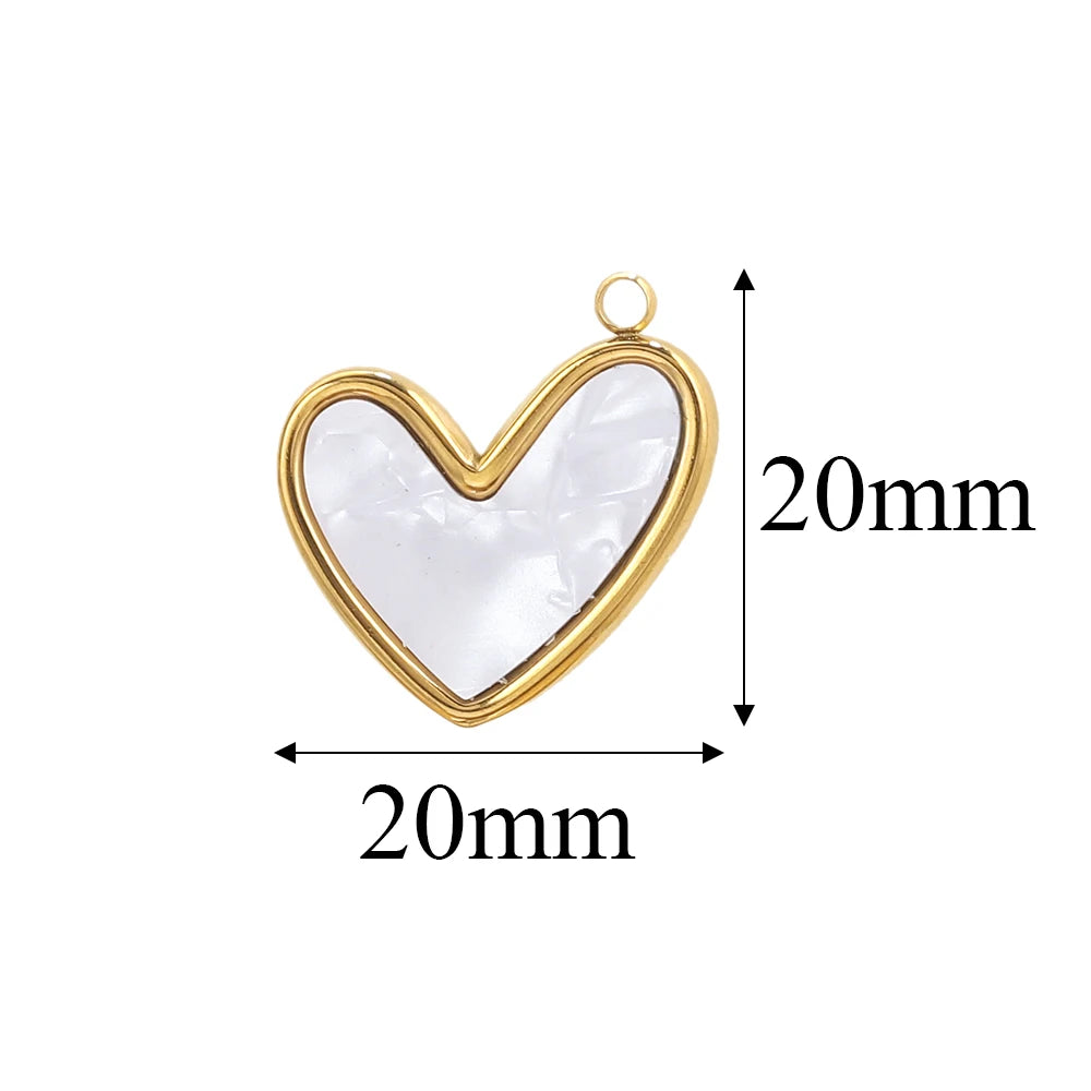 5PCS Gold Stainless Steel Charms – DIY Jewelry Pendants & Accessories