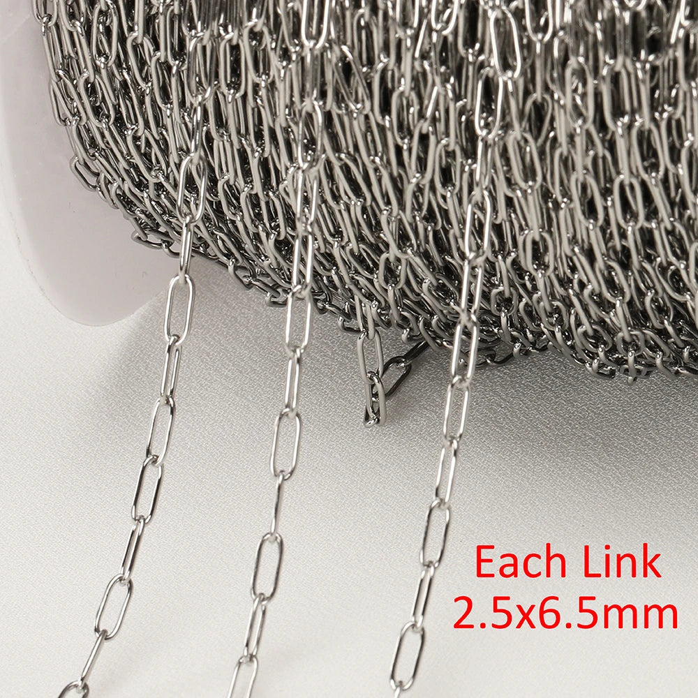 No Fade Stainless Steel Chain – 2M Gold Chain for DIY Jewelry Making