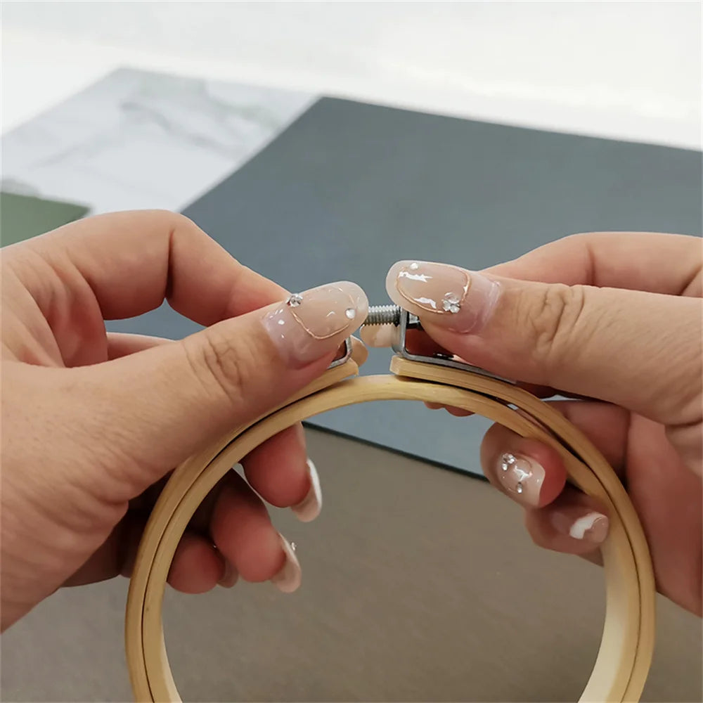 10pcs Bamboo Embroidery Hoops Frame Set