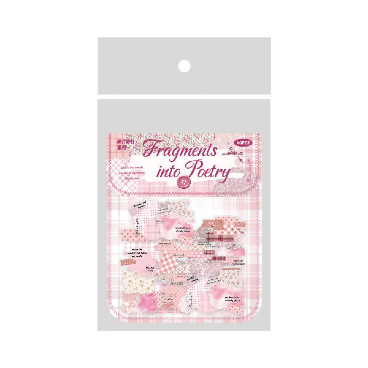 Pink Cute Pattern Stickers – 40PCS Aesthetic Decals for DIY Crafts & Scrapbooks