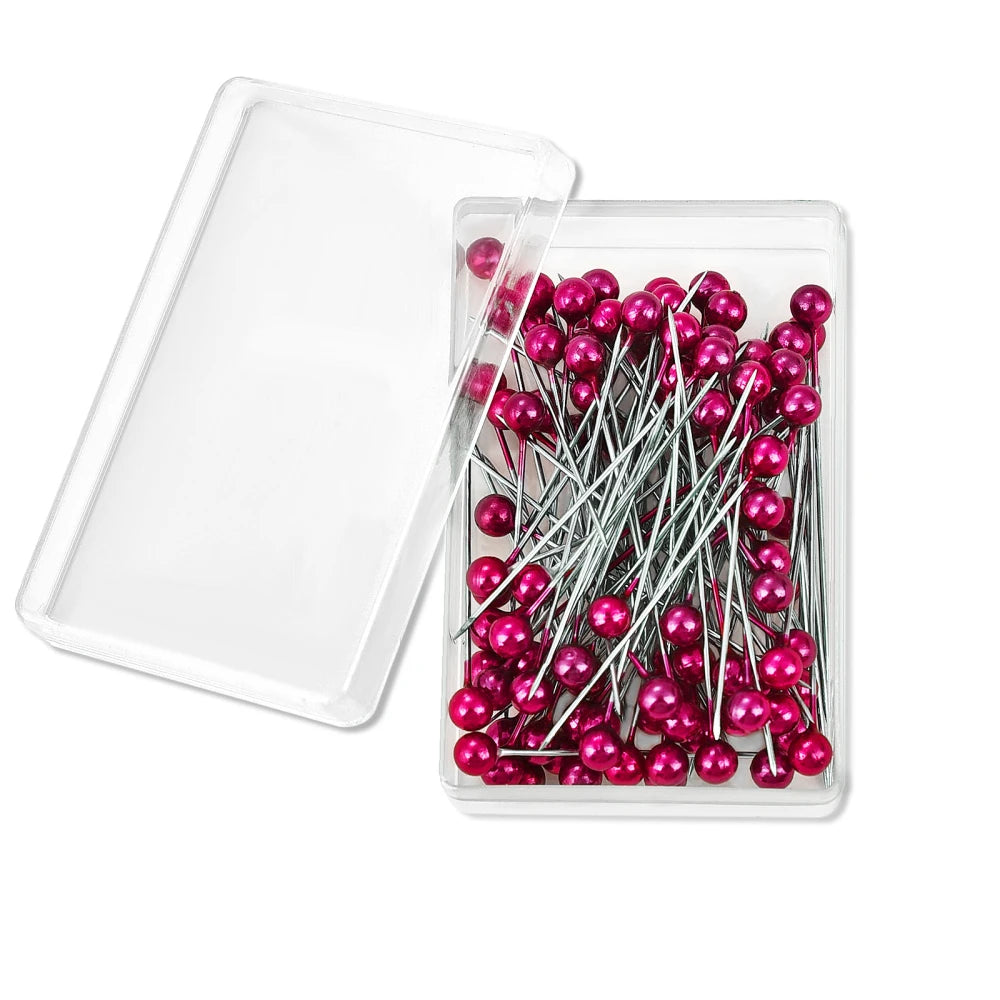 100Pcs/Box 38cm Colorful Round Pearl Head Needles