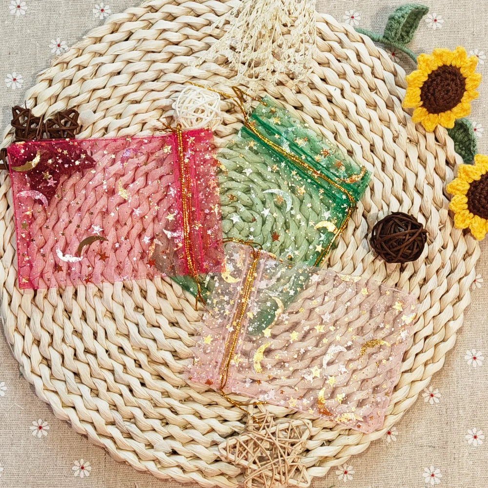 Multicolor Moon Star Organza Pouches – Jewelry & Candy Bags