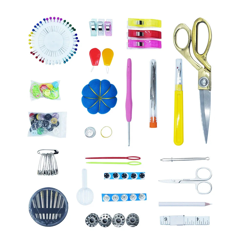 Complete Sewing Kit – Threads, Needles, Scissors & Accessories (Home & Travel)