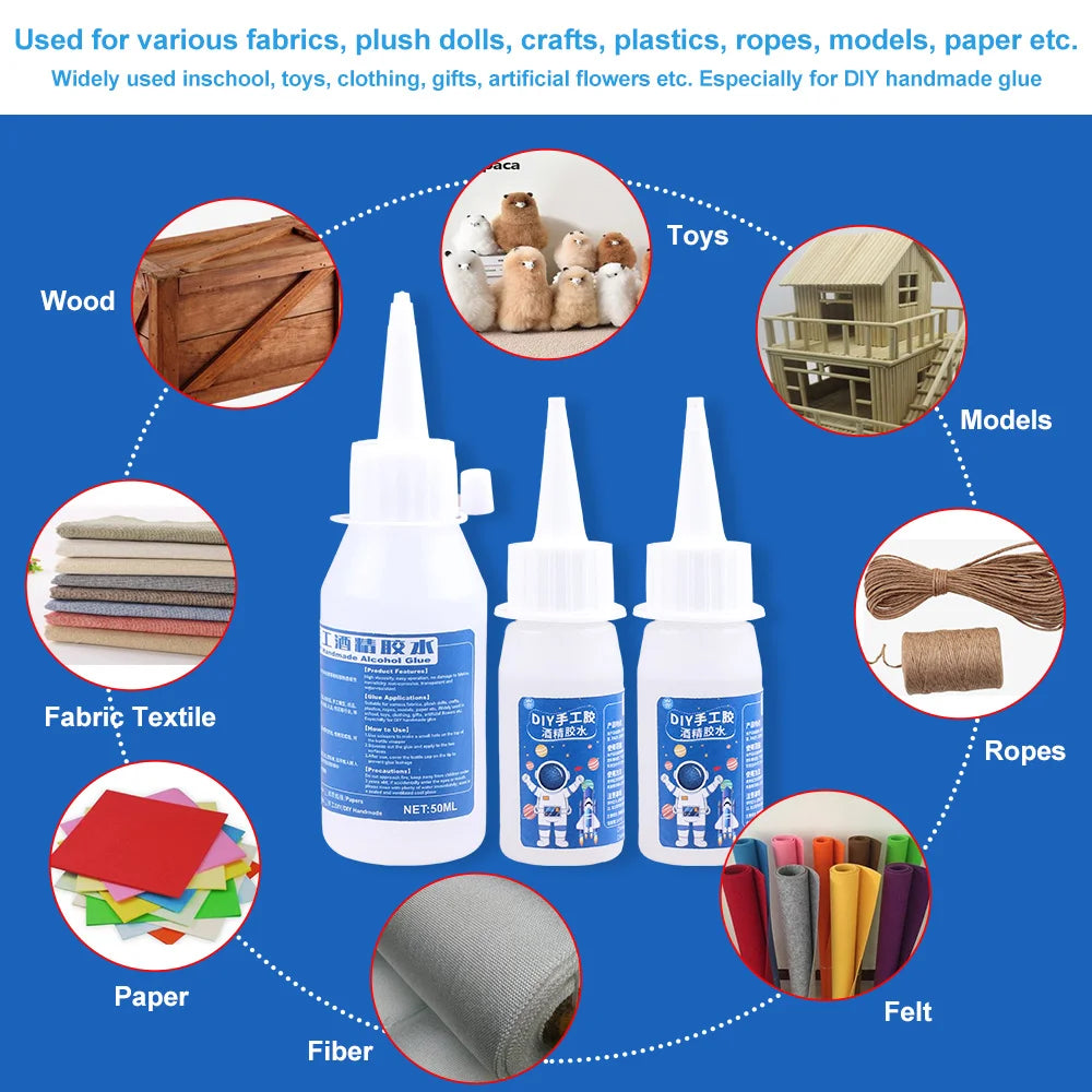 Universal Transparent Alcohol Glue – Strong Adhesive for DIY & School Projects