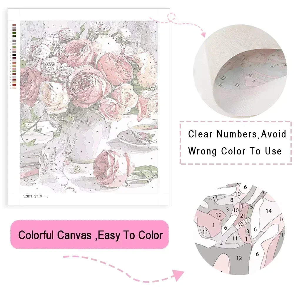 Disney Stitch Paint by Numbers – Frameless Cartoon Wall Art for Home & Bedroom