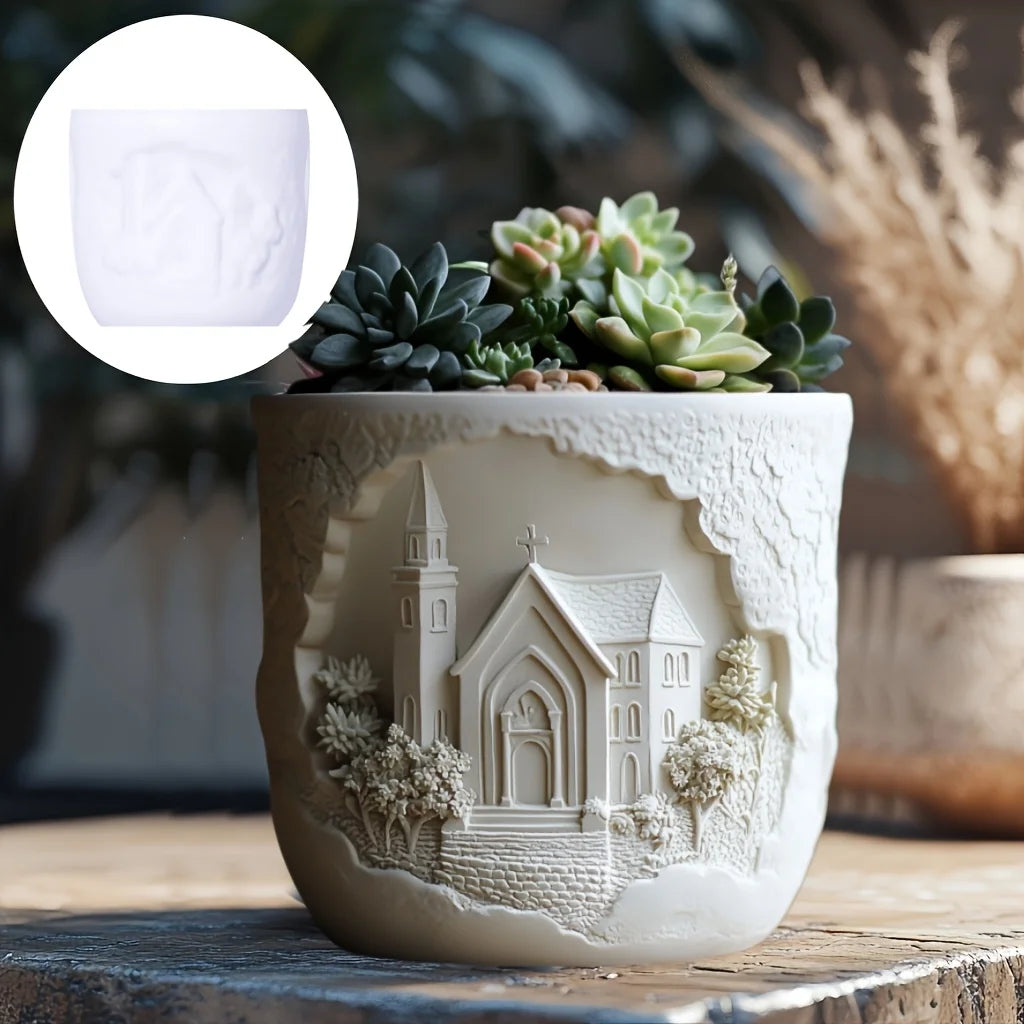 Mountain Landscape Silicone Mold – DIY Resin Planter, Trinket Box & Candle Cup