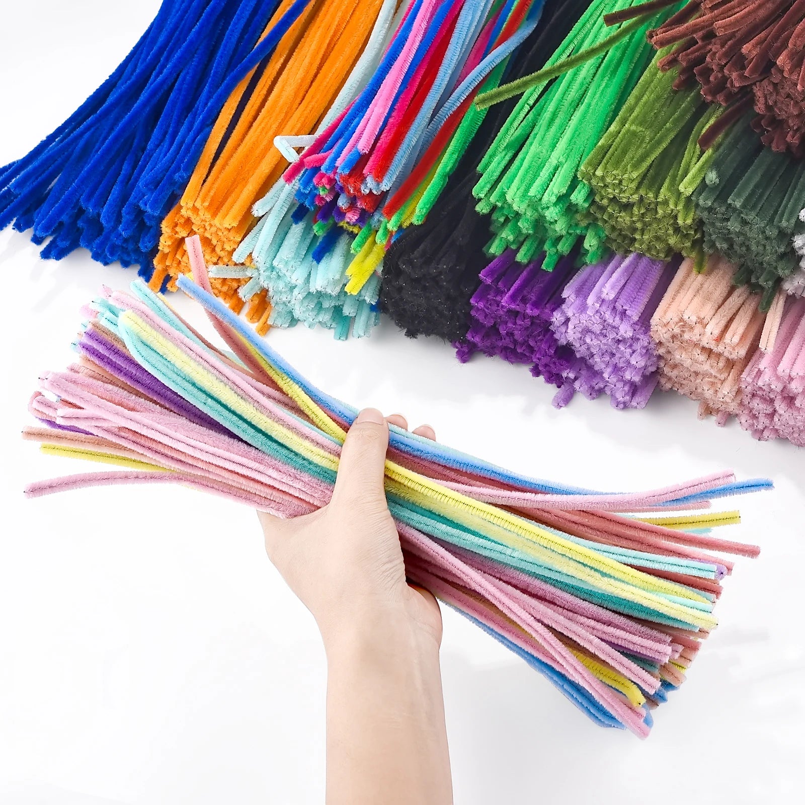 100pcs Chenille Stems – DIY Craft Pipe Cleaners for Kids