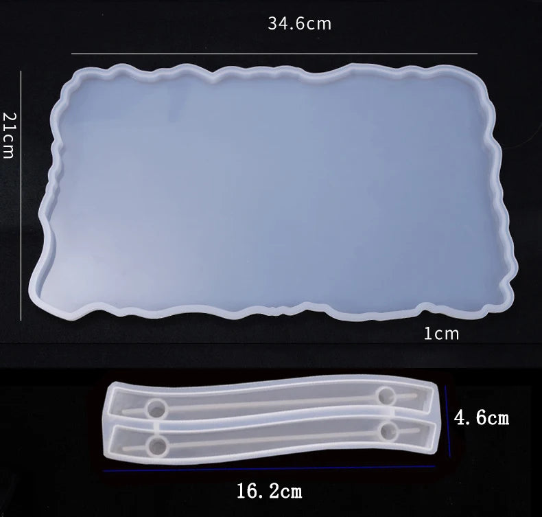 Tray Epoxy Resin Silicone Mold DIY Large Rectangle Tea Plate Coaster Resin Mold For Home Decoration Craft Making Art Supplies