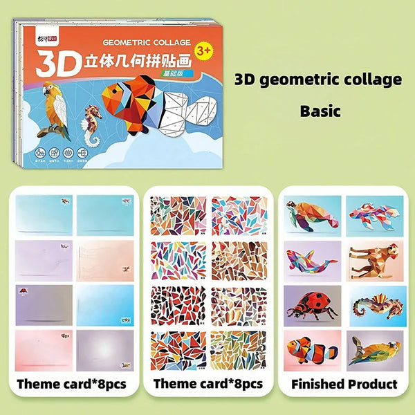 3D Animal Jigsaw Puzzle Stickers – DIY Creative Collage Art Set