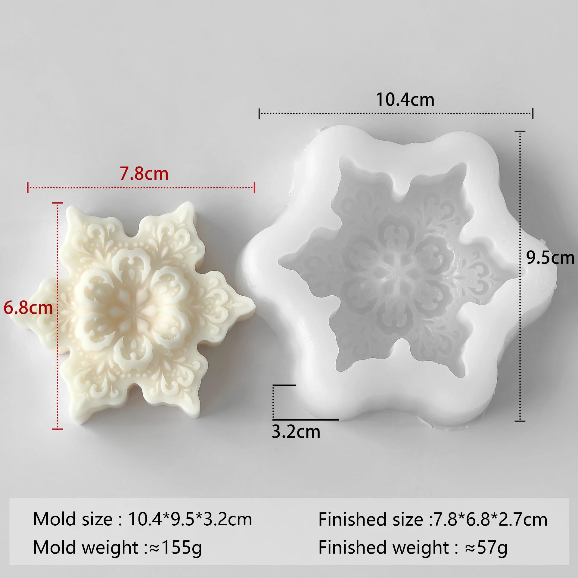 ❄️ Snowflake Candle Silicone Mold – DIY Christmas Soap, Wax Melt, Aroma Stone & Handmade Holiday Decor Gift