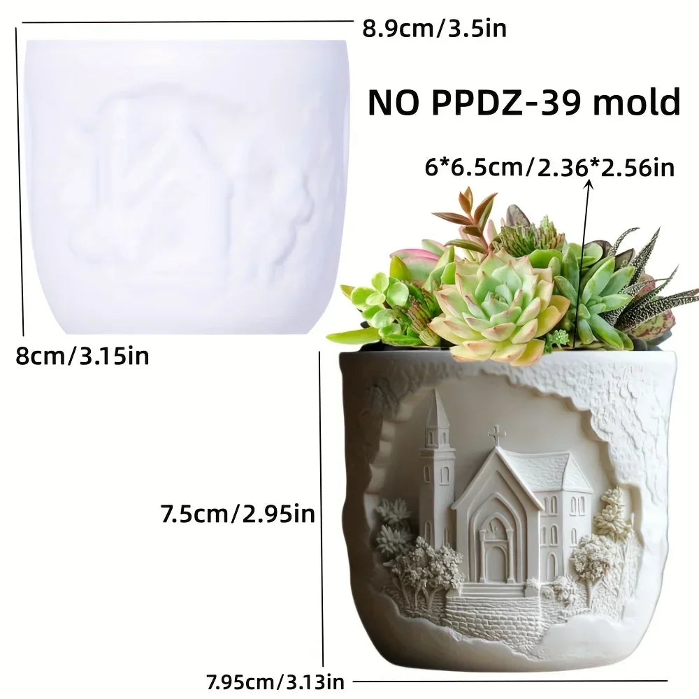 Mountain Landscape Silicone Mold – DIY Resin Planter, Trinket Box & Candle Cup