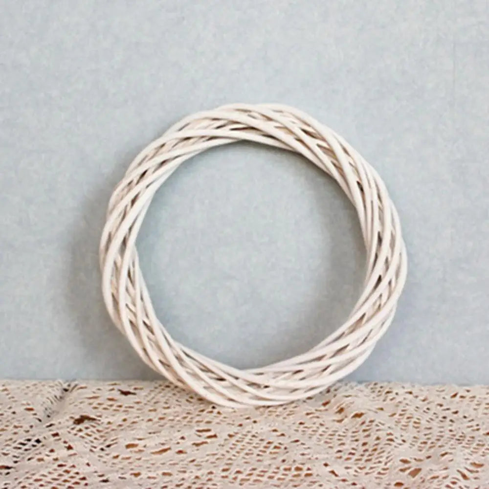 White Rattan Wreath – Blank Vine Garland Ring for Wedding & Christmas Decoration
