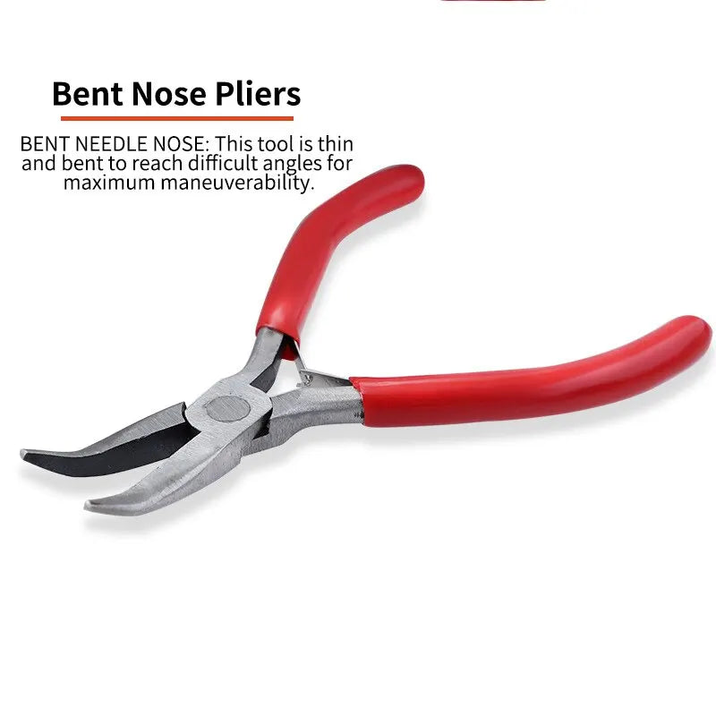 3PCS Jewelry Pliers Set – 6-in-1 DIY Craft Tools with Nylon & Bent Nose Pliers