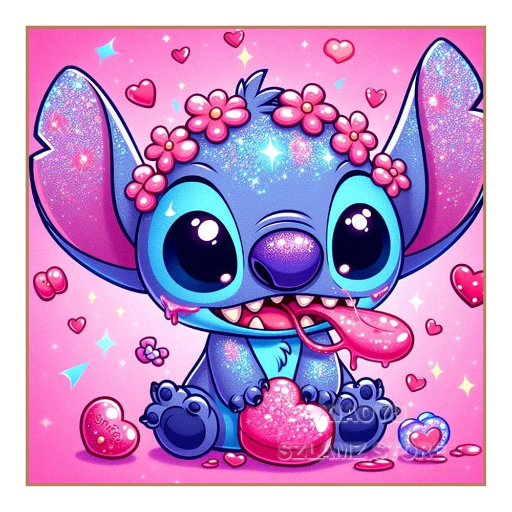 Cartoon Stitch Diamond Painting Kit – Full Round/Square Rhinestone Embroidery Art