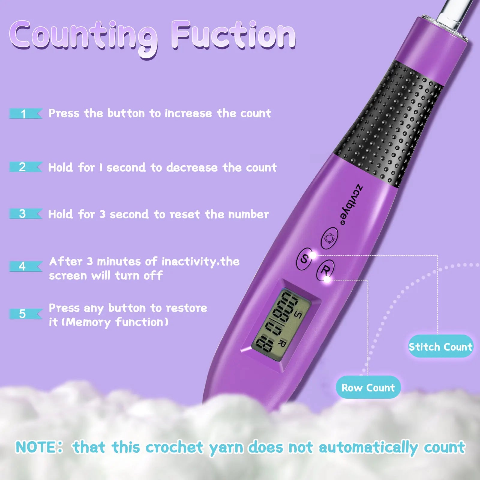 24pcs LED Crochet Hook Set with Stitch Counter
