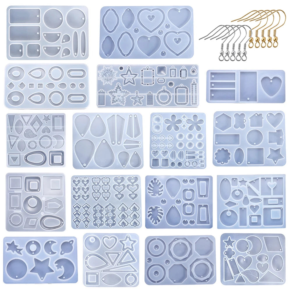 DIY Earring & Charm Mold – Heart, Leaf, Moon Shapes
