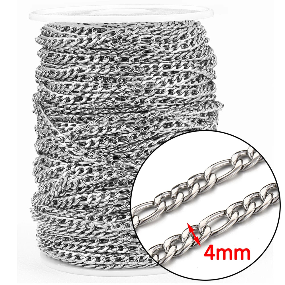 No Fade Stainless Steel Chain – 2M Gold Chain for DIY Jewelry Making