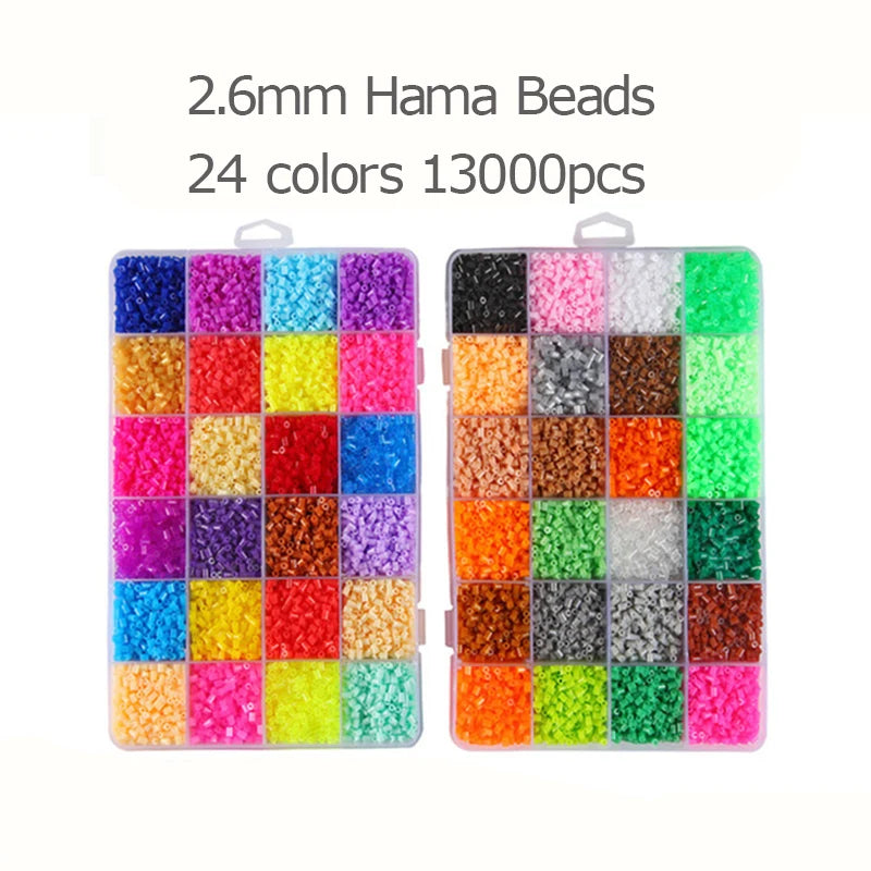 Hama Beads – 5mm/2.6mm 24/48/72 Color Fuse Beads for DIY Crafts & Educational Toys