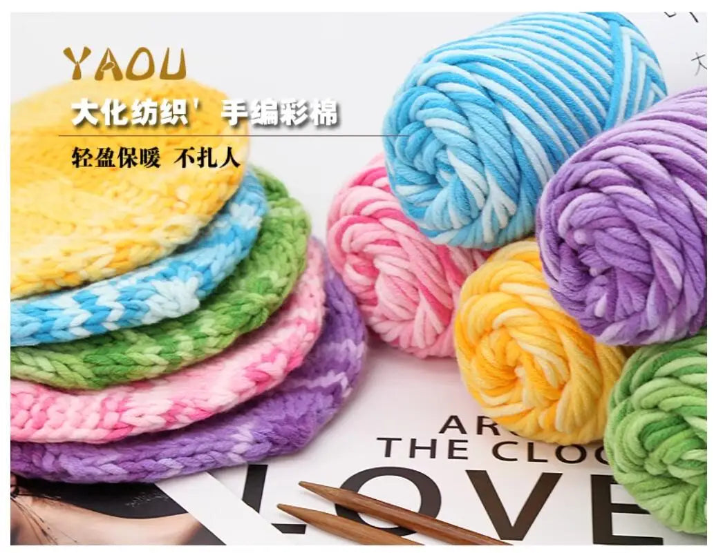 100g Milk Cotton Yarn – Soft Acrylic Rainbow Yarn for Knitting & Crochet