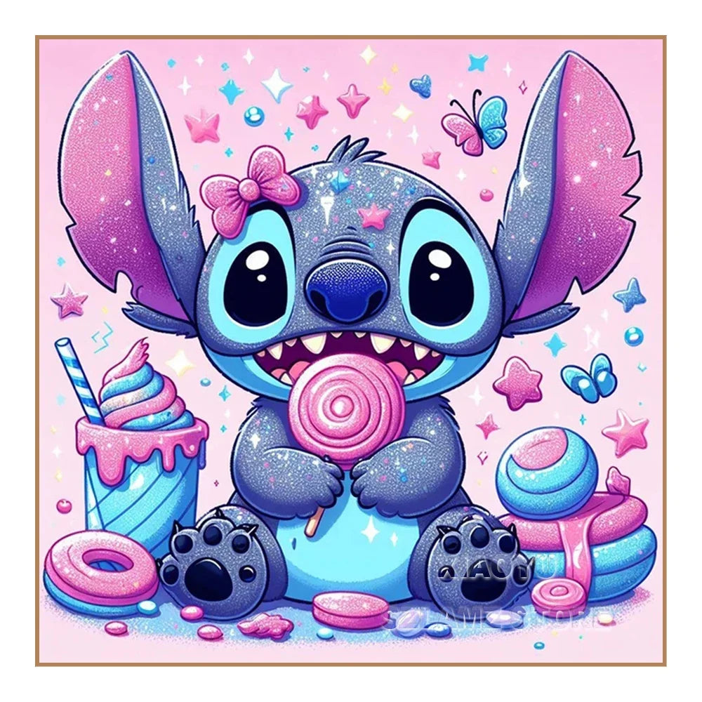 Cartoon Stitch Diamond Painting Kit – Full Round/Square Rhinestone Embroidery Art