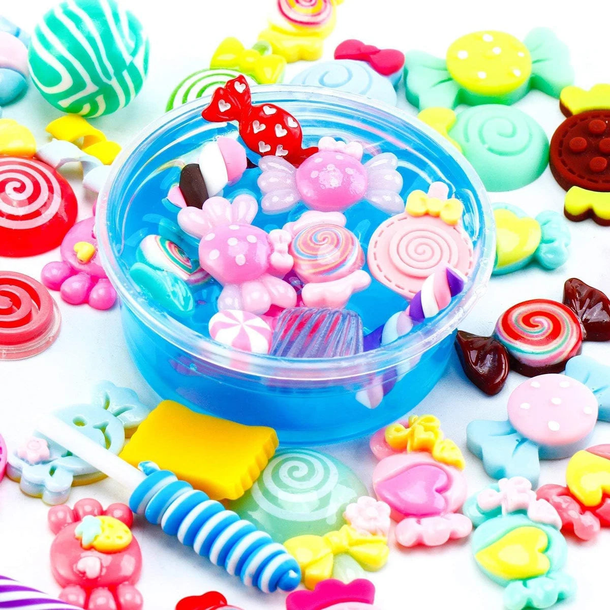 30pcs Candy Resin Slime Charms – Cute Mixed Flatback Sweets for DIY Crafts